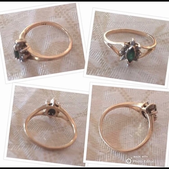 WOMENS RING 14K YELLOW GOLD MARQUEE CUT STAMPED - Picture 5 of 7